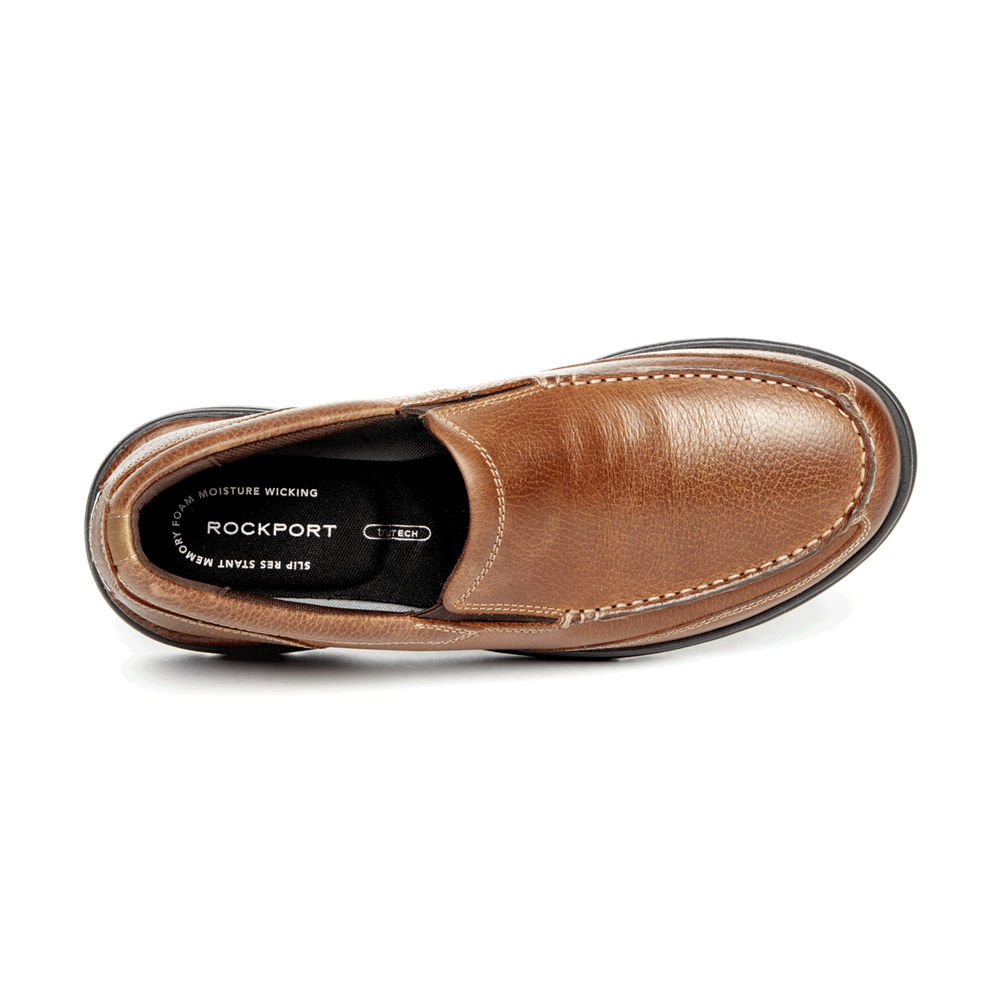 Rockport Mens Slip-On Brown - ProWalker Eureka Plus - UK 704-DTUWGO